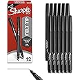 Sharpie Plastic Point Stick Water Resistant Pen, Ink, Fine, Pack of 12, Black (1742663)