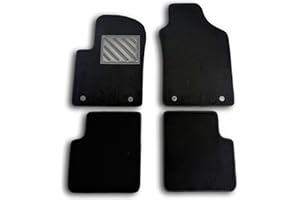 MTC AUTOMOTIVE Alfombrillas para Fiat 500 / 500C / 500S a Partir de 2007 > Alfombrillas de Coche a Medida, Antideslizantes, talonera de Goma Reforzada, Botones de Anclaje