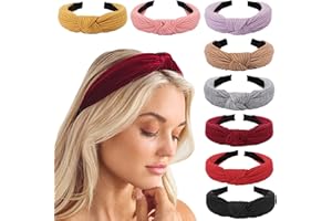 DRESHOW 8 Stück Damen Stirnband Kopfband Haarband Turban Elastische Kopf Wickeln Niedlich Haarschmuck für Mädchen