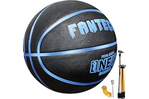 Fantecia Ballon de Basket Taille 7 avec Pompe, Ballon Basket Extérieur Intérieur, Utilisation pour Adultes Enfants