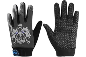 YJZQ Boys Girls Cycling Gloves Outdoor Full Finger Biking Mittens Windproof Thermal Riding Gloves Non-slip Shockproof Fitness Exercise Sports Gloves for Bicycle Skiing Climbing Racing Skating (5-10Y)