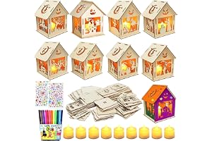 9 stycken Halloween-pysselset för barn, pumpa pysselset för barn, kreativa LED-kit för halloween, LED-ljus, byggsats för målning