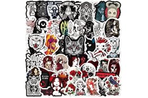 BIMANI 100PCS Horror Pegatinas, Vinilo Impermeable Pegatinas para Laptop, Skateboard, Botellas de Agua, Teléfono, Horror Calcomanías para Adolescentes Adultos