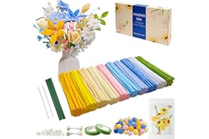 YYUENG TAK 500pcs Blue and Yellow Colors Pipe Cleaners Flower Set