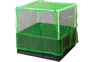 UPP jardinière surélevée modulable avec Filet Anti-Oiseaux I carré Potager I Lot de 4 Panneaux Noir en Plastique I Utilisable comme composteur ou bac à Fleurs I Dimension d’Un Panneau : 53×24 cm