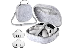 Ploiwue Groß Tragetasche Kompatibel mit Meta Quest 3S/Oculus Quest 3 Zubehör VR Headset mit Elite Strap, Touch Controllern und anderem, Hohe Kapazität für Lagerung und Reisen