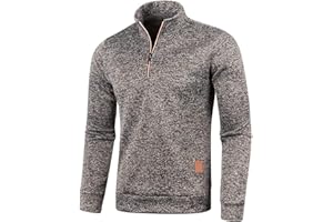 AOOUEKUL Half Zip Pullover Herren Ohne Kapuze Männer für Solid Arbeitspullover Oversize Winter Sport Arbeitspullover Sweater Men Alphanumerisch