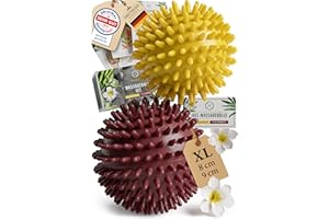 ‎HELDSON HELDSON® Premium Massageball 2er Set [8cm & 9cm]- Igelball Fußmassage medium, weich - Noppenball - Igelbälle klein - Faszienball Rücken - Massage Ball Faszien - Massageball Fuß - Stachelball Noppen