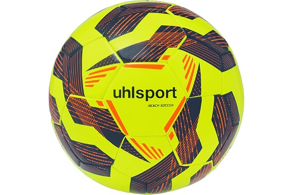 Uhlsport Beachfotboll för barn och vuxna, storlek 5, neongul, marinblå, neonröd