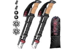 Rothwild Wanderstöcke, Modell Luchs, Faltbare Trekkingstöcke mit Kork-Griff, für Damen und Herren