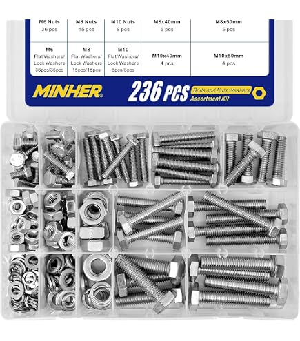 LuKaiSen Lot de 860 vis métriques M2-M5, boulons hexagonaux et écrous hexagonaux en alliage d