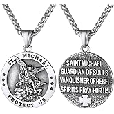 Bandmax Michael Archangel Shape Medal Shield Cross Pendant Pattern, Can Name Customisable