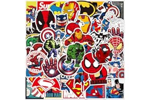 YANGSIW Marvel Avenger Stickers for Laptop, Cars, Phone, Water Bottle, Skateboard, Suitcase, Guitar, Pad, Cute Anime Vinyl Stickers, Waterproof, Scrapbook Stickers 50pcs …