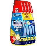 Finish Powergel Detersivo Lavastoviglie al Limone, Gel Lavastoviglie, 120 Lavaggi, 4 confezioni da 30 Lavaggi di Liquido Lava