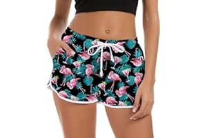 Rave on Friday Short de Bain Femme Été Maillot de Bain à Séchage Rapide Imprimé Multiusage Sport Short pour la Natation, Le Surf, la Course, la Gymnastique, Les Loisirs S—XL