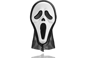 TK Gruppe Timo Klingler Kostümheld® Scream Maske Ghostmaske für Herren & Damen als Kostüm für Halloween - Ghostface Horror Verkleidung