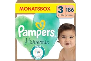 ‎PAMPERS Pampers Harmonie Windeln Größe 3, 186 Windeln, 6kg-10kg, sanfter Hautschutz mit 100Prozent Pampers Schutz