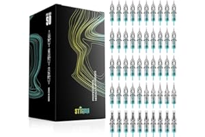 STIGMA 50Pcs Tattoo Cartridges Needles Assorted Mixed #12 Standard Disposable Tattoo Needles 3RL 5RL 7RL 9RL 5RS 7RS 9RS 7RM 9RM 9M1 EN02B-50KITEU-N