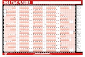 G4GADGET 2026 Wall Planner A1 Large 85cm X 58cm Laminated 2026 Wall Calendar 2026 Year Planner With Stickers And Dry Wipe Pen
