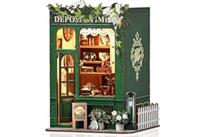BELEEV Book Nook Kit, DIY Miniature House 3D Puzzle de Madera con Luz LED, Casa de muñecas en Miniatura, Decoración para Estantería de Libros, Regalos Niños Adultos Niños Niñas, Instantes en el Tiempo
