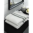Athom Living Ecosaviour Premium Cotton Bath Towel Pearl White (Pack of 2)