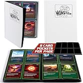 MONSTER PROTECTORS Binder - 4 Pocket Trading Card Album - Matte White (Anti-theft Pockets Hold 160+ Yugioh, Pokemon, Magic th