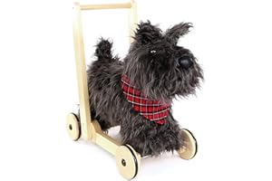 Little Bird Told Me - Scottie Dog Baby Walker, Traditional Push Along & Ride On Toy for 1 Year Olds, Soft Cuddly Dog Toy for Toddlers