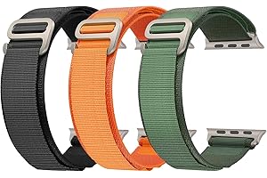 JOCCOS Alpine Loop Nylon Compatible for Apple Watch Ultra 2 49mm Strap,Textile Stretch Nylon Titanium G Hook Wristband Sport Strap for iWatch 49mm 45mm 44mm 42mm iWatch Series 9/8/7/6/SE/5/4/3/2/1 Bands
