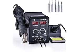 HOMDMARKET Estación de soldadura 2 en 1 de 750 W, estación de reparación de aire caliente y soldador, corrección de temperatura digital y función de suspensión1