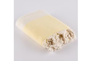 LUCIDUS 100x180 cm Strandtuch Hamamtuch Saunatuch Badetuch Picknickdecke Saunahandtuch Strandhandtuch 100% Baumwolle, Damen&Herren Extra Leicht (Zitronengelb)