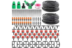 OPUHOHR 98.5FT Drip Irrigation System Kit, 149 Pack Automatic Irrigation System, Greenhouse Micro Drip Irrigation Kit for Garden Greenhouse, Flower Bed,Patio,Lawn