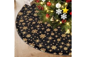 Lanpn Weihnachtsbaum Rock 60cm Weihnachtsbaumdecke Pad Samt Weihnachtsbaum Decke Abdeckung Klein Rund Christbaumständer Teppich für Winter Neujahr Innen Zuhause Weihnachtsbaum Deko (Schwarz)