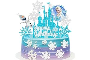SOANWIND 8 Pcs Cake Toppers for Girls, ice Cake Decorations, Cupcake Toppers, Birthday Party Decorations Supplies (Blue)