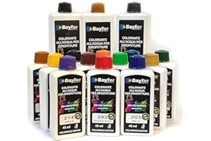 Bayfar, Gruppo Sammarro Colorante per pittura all'acqua idropittura universale per interni esterni - 45 ml (Rosso Vivo)