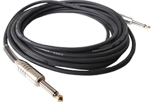 MSA 6M verktygskabel – 6,35 mm gitarrkabel – guldspets – svart – linnekabel – universell