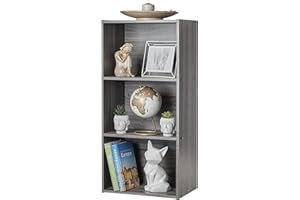 Iris Ohyama Mobile, librerie larghe 40 cm, Scaffale Angolare da Parete in Legno, 3 Livelli, Grigio, Polivalente, Modulare, Aperto, Per Soggiorno, Ufficio, Libri, Decorazioni, Montaggio Facile, CX-3