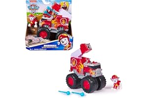 PAW PATROL Rescue Wheels - Marshalls Feuerwehr Monstertruck mit Geschoss-Abwurf und Marshall Hundefigur, Spielzeug für Kinder ab 3 Jahren