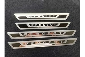 LOERSS 4 Pezzi Battitacco Battitacco per Auto, per Peugeot 308 408 508 3008 2008 307 2008-2021, Strisce Protettive in Acciaio Inossidabile, Accessori Esterna Antiscivolo AntiGraffio
