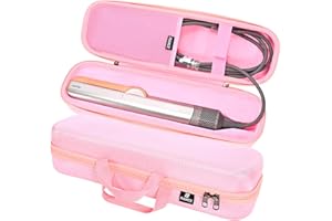 RAIACE Estuche rígido de Transporte Compatible con la Plancha de Pelo Dyson Airstrait, Bolsa de Almacenamiento para Viajes. (Solo se Vende el Estuche) - Rosa