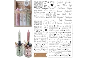 SOPALMY 4 Stück "Nimm dir was du brauchst" Kerzen Sticker, UV Rub on Sticker 14 * 20cm Kerzen Geschenk Tattoos Folie Sprüche Aufkleber für Glas, DIY, Holz zum Geburtstag, Hochzeit, Zuhause, Party Deko