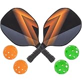 Idena 40252 Pickleball Set with 2 Paddle Rackets, 2 Indoor Balls and 2 Outdoor Balls, Including Storage Net