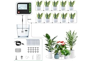 SoulBay System nawadniania, możliwość ponownego ładowania, automatyczny wąż kropelkowy, system nawadniania roślin, z timerem i pompą 150 cm, do ogrodu, na balkon, do wnętrz, na zewnątrz, do roślin