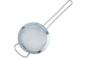 Grunwerg ST-3004 Fine Mesh Strainer with Polished Rim And Handle, Silver, 4-Inch, 10cm Diameter