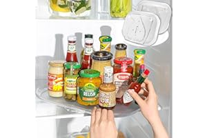 NHYDZSZ Kühlschrank Drehteller Organizer Rechteckig Kühlschrank Organizer mit rutschfest Drehteller organizer lazy susan kühlschrank Drehbar kühlschrank Gewürzregal für Kühlschrank Küchen
