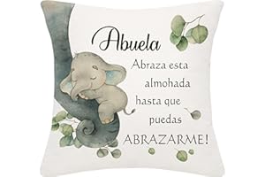 Bommex Regalo de la Abuela de la Nieta Nieto Lovely Cartoon Cushion Cover for Grandma Regalo de cumpleaños Regalo del Día de la Madre (Abuela)