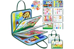 GMUFTIR Busy Board Montessori, Montessori Libros Niños 2 Años, 8 en 1 Activity Board de Fieltro, Busy Book, Juguetes Educativos Regalo para Niños Niñas 1 2 3 4 Años