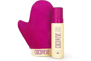‎COCO & EVE Coco & Eve Sunny Honey Deluxe Selbstbräunerset - Bali Bräunungsmousse mit Samthandschuh zum Auftragen von Selbstbräuner und Transportbeutel. Selbstbräunungsmousse (Medium)