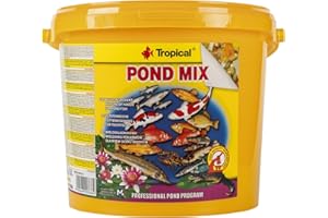 Tropical Pond Mix 5L / 800g - Aliment pour Koi et Poissons d'étang, mélange de Plusieurs Types d'aliments pour Poissons d'étang
