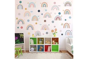 Tarklanda Stickers Muraux Arc-en-Ciel Autocollants Muraux Arc-en-Ciel Stickers Muraux Enfants Amovible DIY Déco Bohème Mural Décor pour Filles Chambre, Garderie, Accueil Décoration