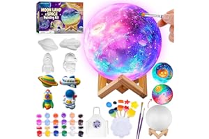 DIY-LAOESE Kit de Peinture Lampe de Lune, Veilleuse 3D Avec Figurines Spatiales, Cadeau Jouet Fille Garcon 6 7 8 9 10 Ans, Loisirs Créatifs Bricolage Enfant, Kit D'artisanat Créatifs 4-12 Ans